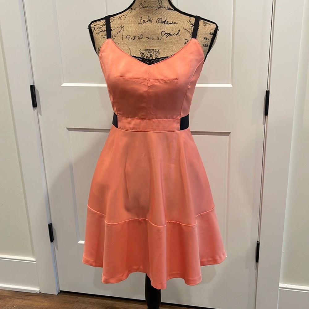 Coral Dress W/Black Details